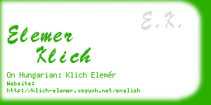 elemer klich business card